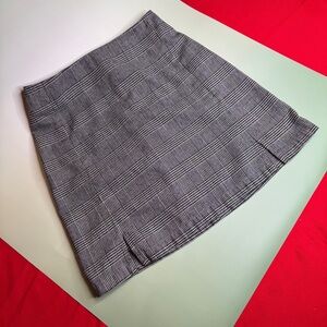 John Galt black and white checkered Cara mini skirt